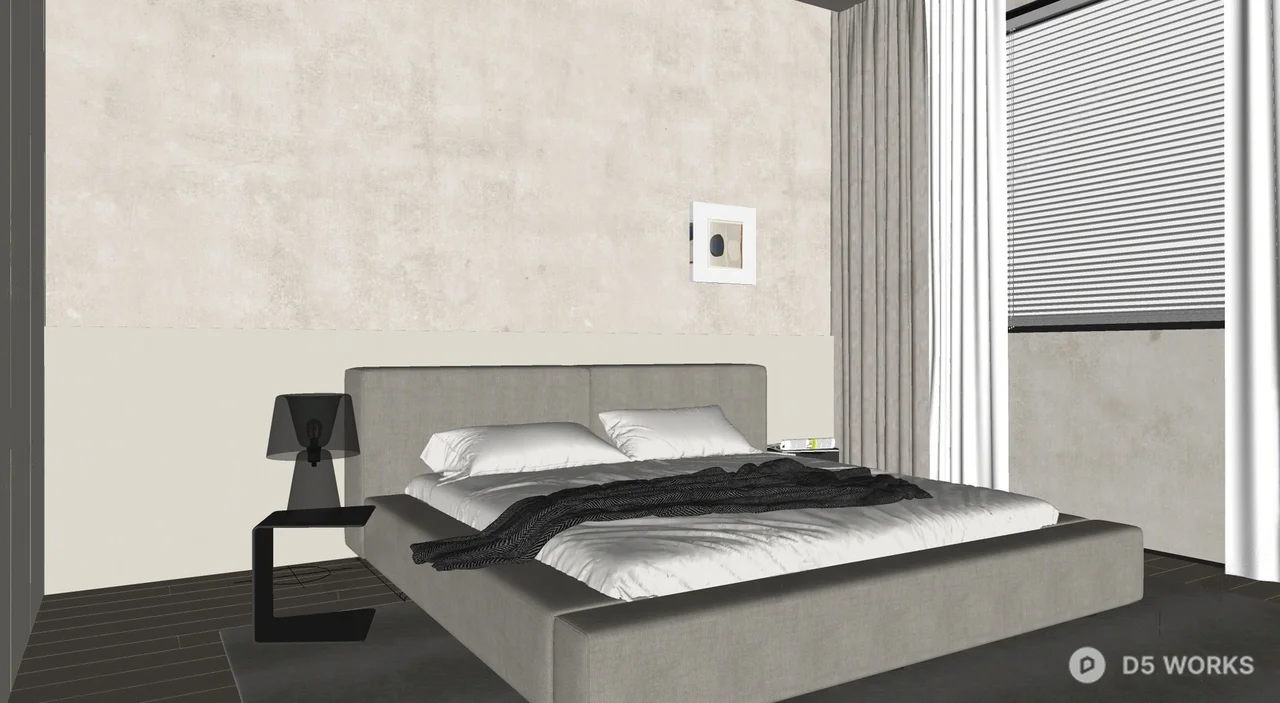 Minimalist Bedroom with Ambient Lighting 3d model thumbnail 2