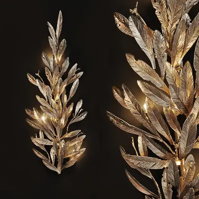Feather Motif Wall Lamp 3d model