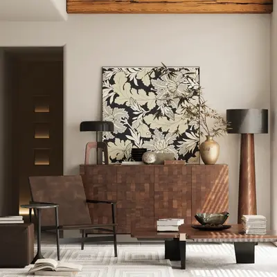 Mid-Century Modern Side Cabinet Furniture Set 3d model