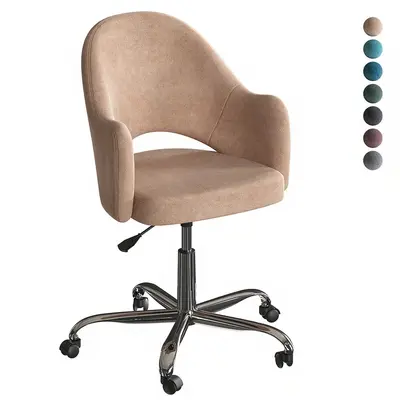Upholstered Office Chair With Chrome Base 3d model