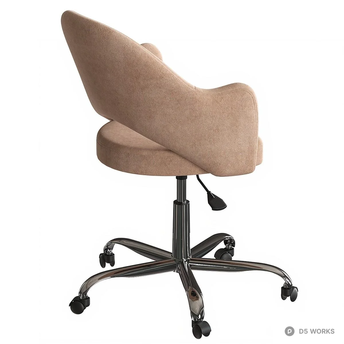 Upholstered Office Chair With Chrome Base 3d model thumbnail 3