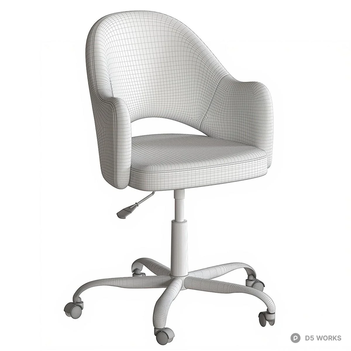 Upholstered Office Chair With Chrome Base 3d model thumbnail 5