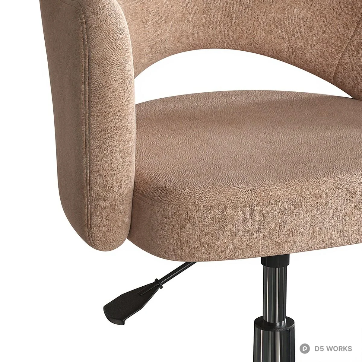 Upholstered Office Chair With Chrome Base 3d model thumbnail 4