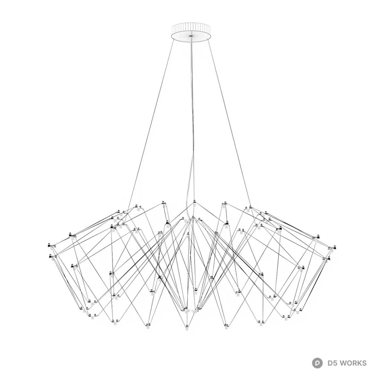 Geometric Wireframe Pendant Light 3d model thumbnail 2