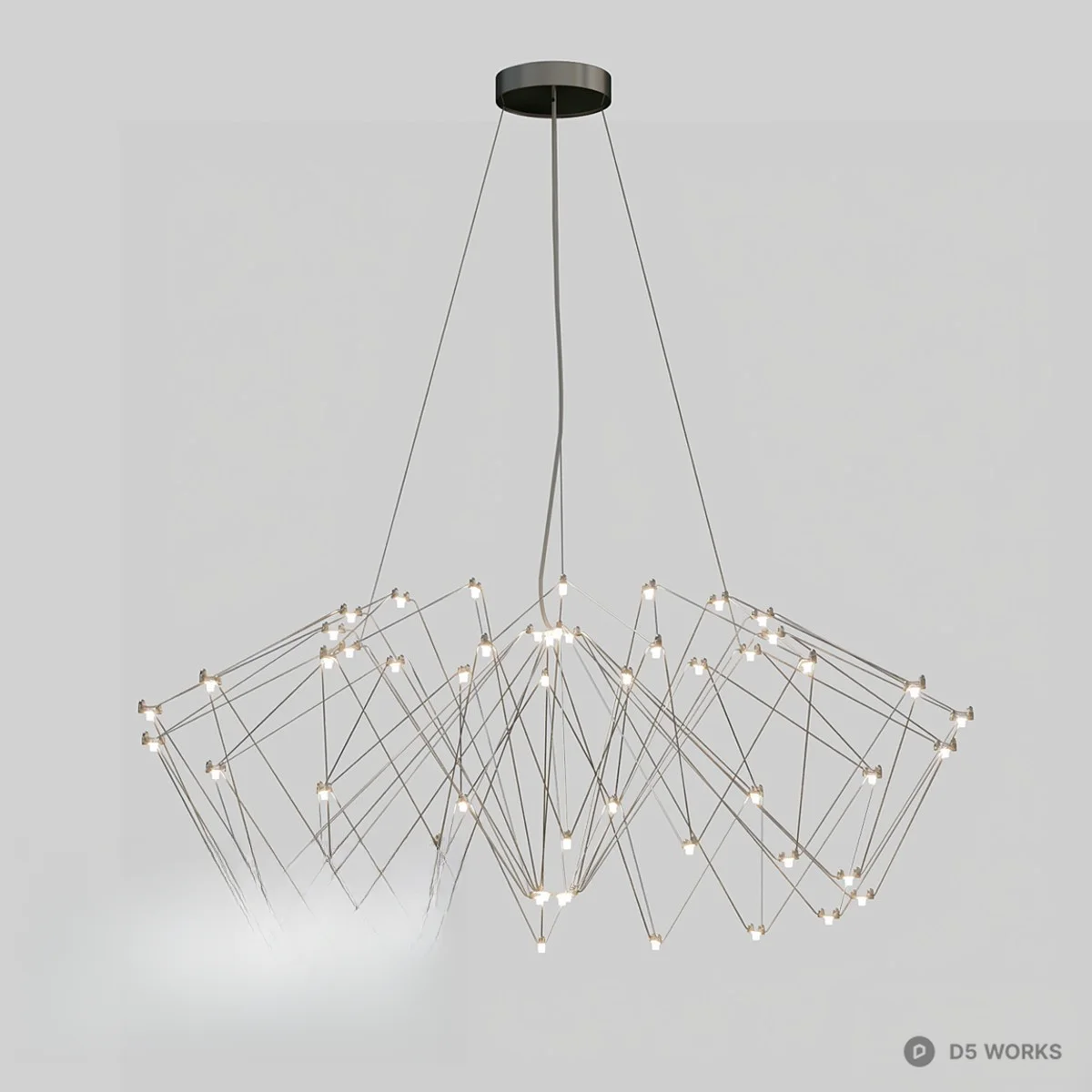 Geometric Wireframe Pendant Light 3d model - Image 1
