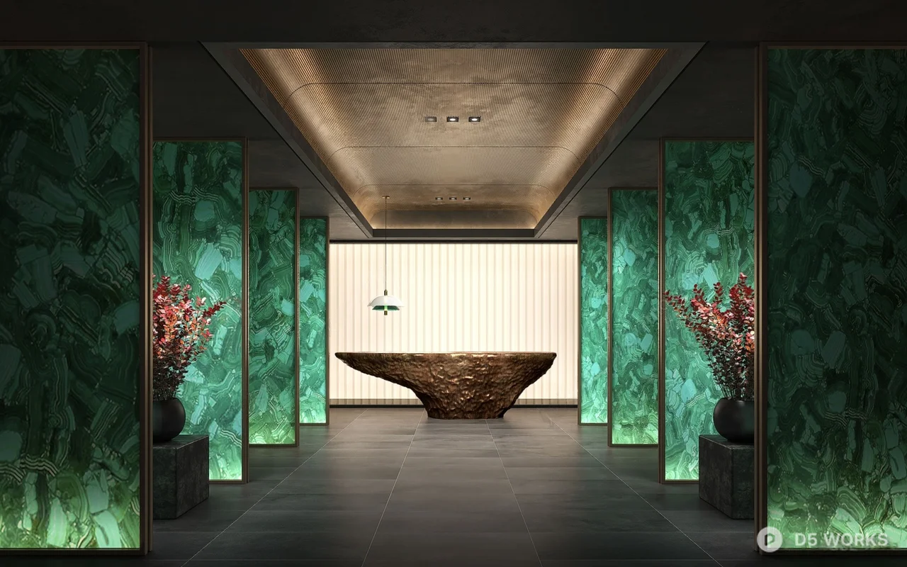 Modern Minimalist Front Desk Space 3d model - Image 1