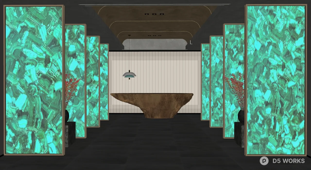 Modern Minimalist Front Desk Space 3d model thumbnail 2