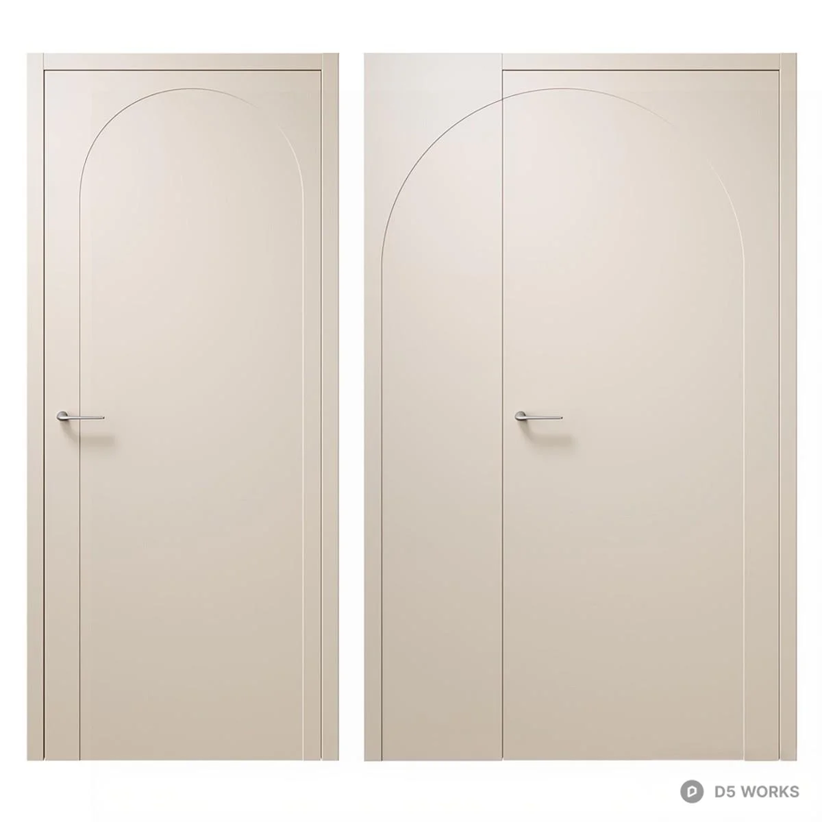 Contemporary Door Combination 3d model - Image 1