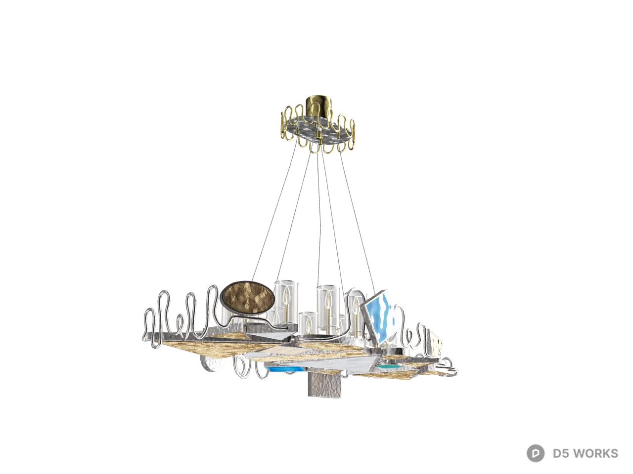 Modern Crystal Chandelier 3d model - Image 1