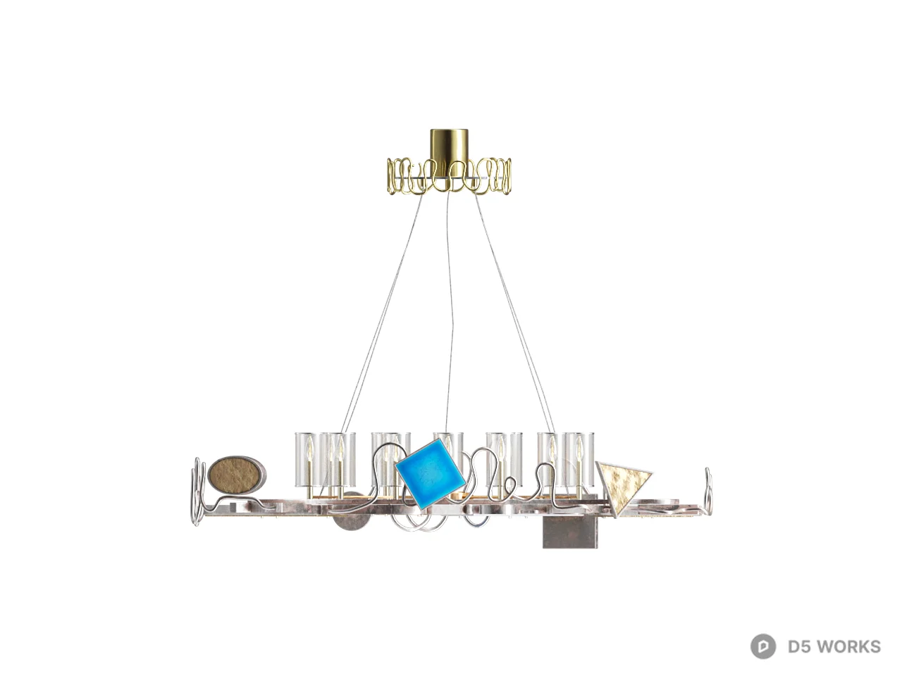 Modern Crystal Chandelier 3d model thumbnail 2