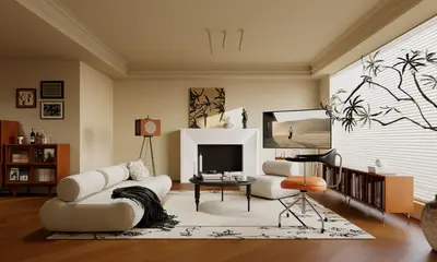 Mid-Century Modern Home Living Room