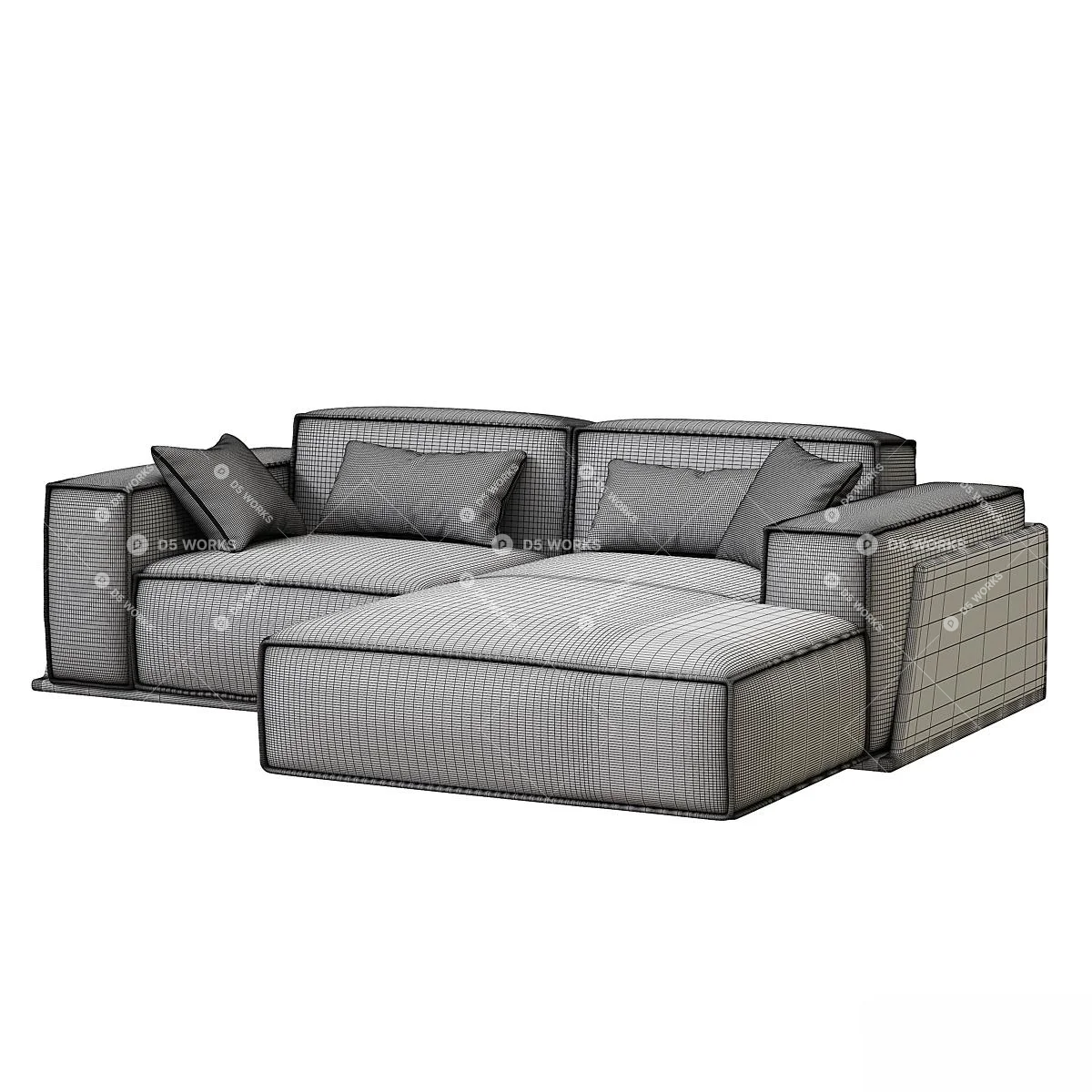 Two-seater Sofa 3d model thumbnail 2