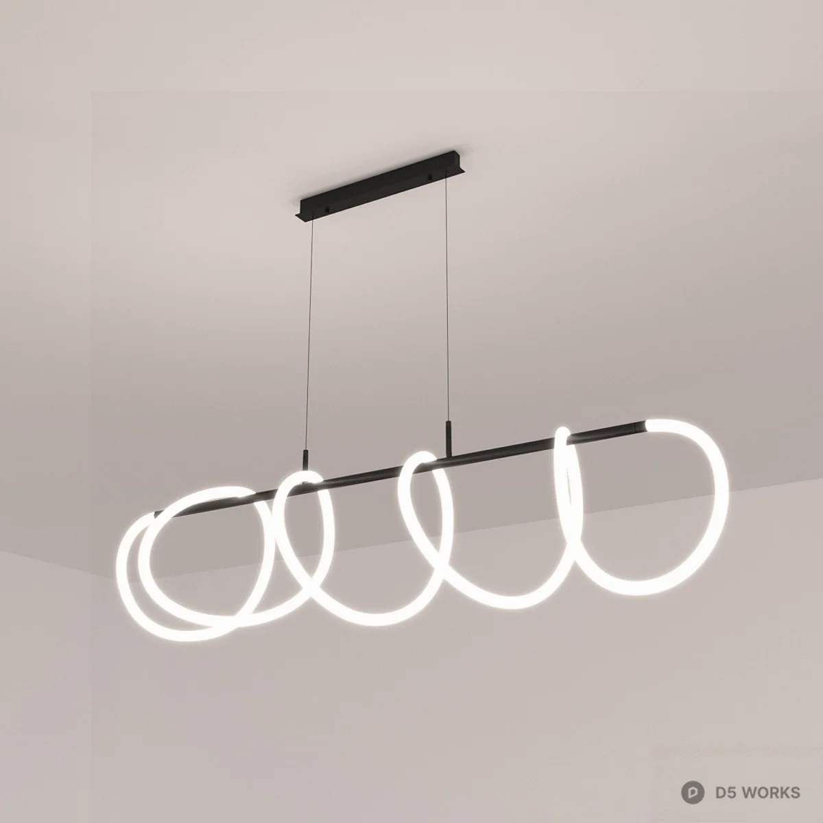 Spiral Linear Pendant Light 3d model thumbnail 2