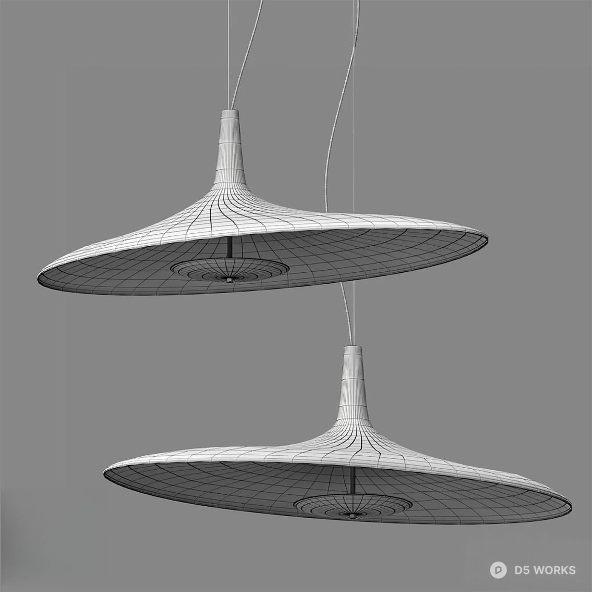 Modern Pendant Lamp With Sleek Design 3d model thumbnail 2