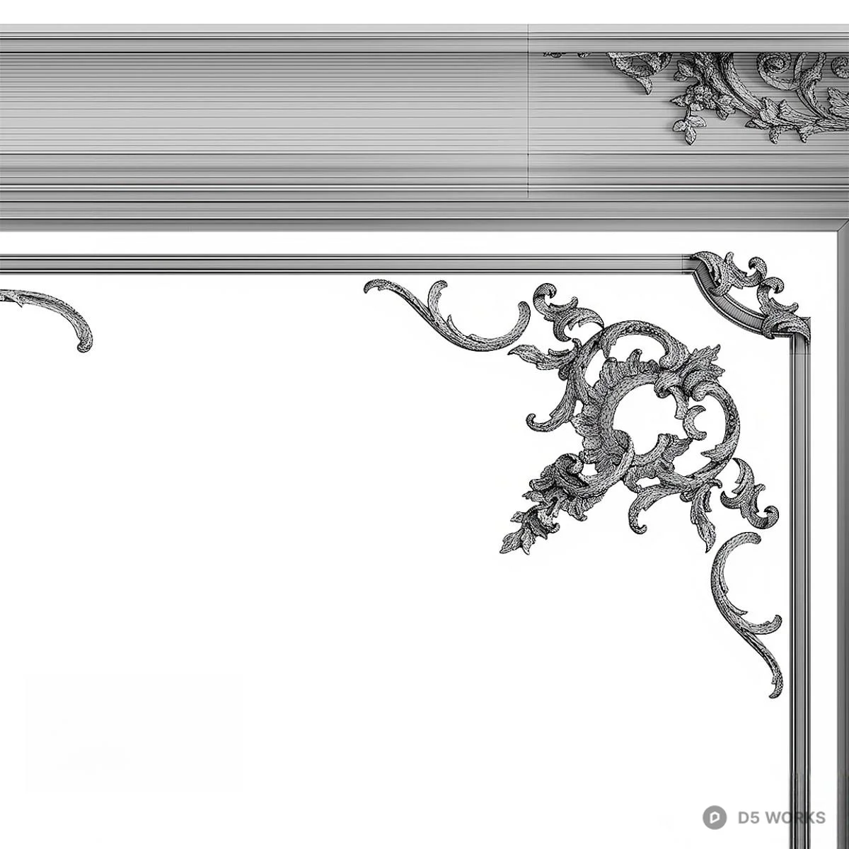Ornate Ceiling Medallion 3d model thumbnail 2