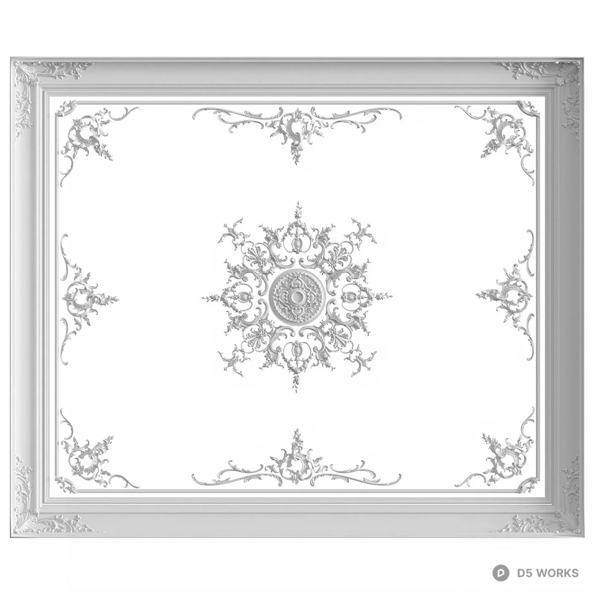 Ornate Ceiling Medallion 3d model - Image 1