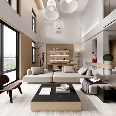 Modern Villa Living Room 3d model