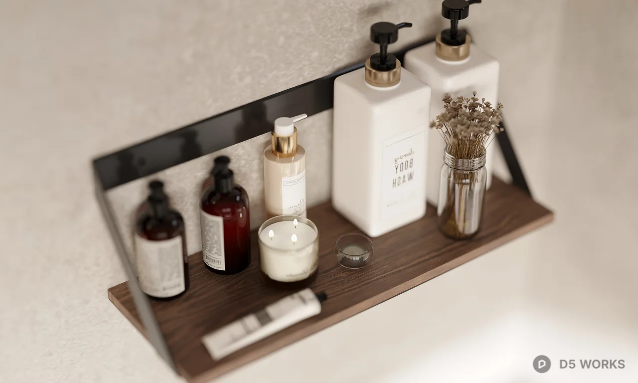 Minimalist Bathroom With Integrated Sink And Natural Light 3d model thumbnail 7