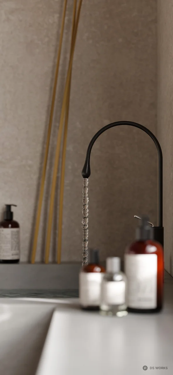 Minimalist Bathroom With Integrated Sink And Natural Light 3d model thumbnail 3