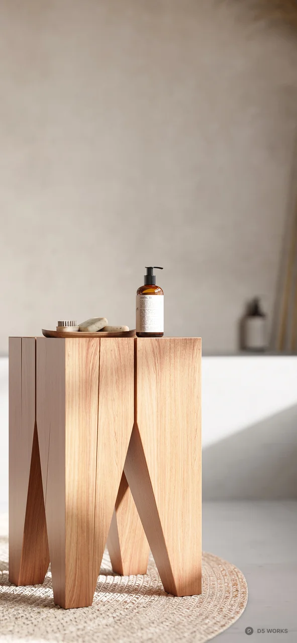 Minimalist Bathroom With Integrated Sink And Natural Light 3d model thumbnail 2