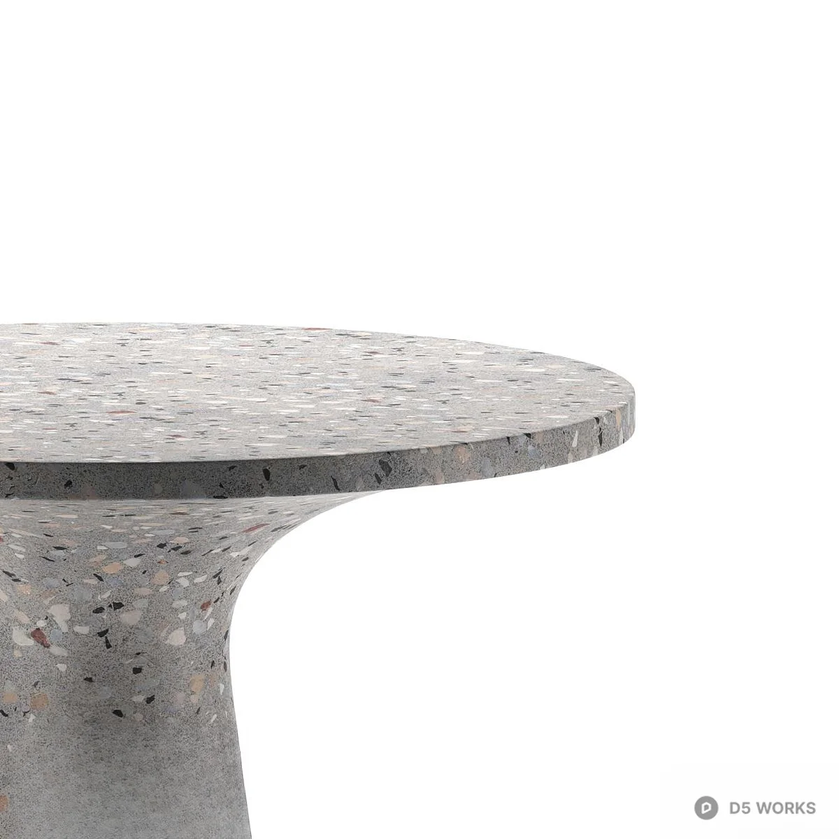 Terrazzo Pedestal Side Table 3d model thumbnail 2