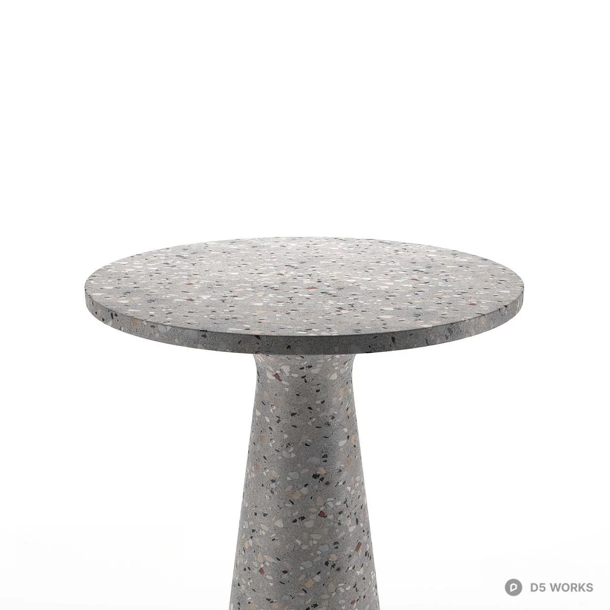 Terrazzo Pedestal Side Table 3d model thumbnail 3