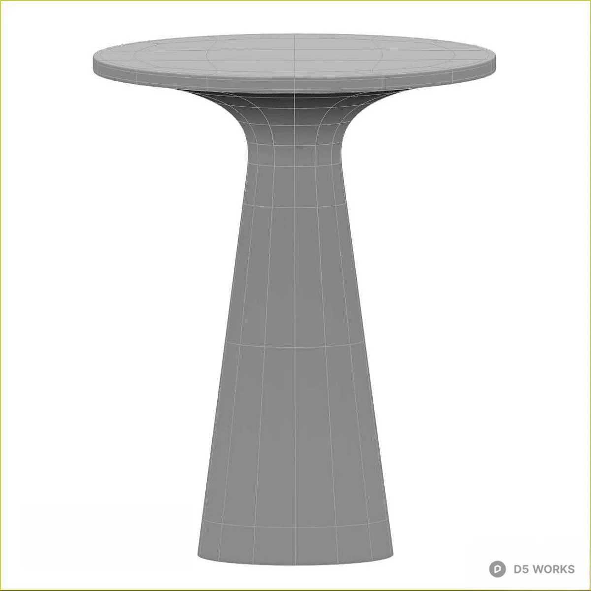 Terrazzo Pedestal Side Table 3d model thumbnail 4