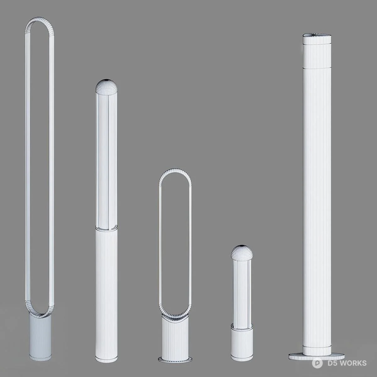Minimalist Linear LED Floor Lamp 3d model thumbnail 2