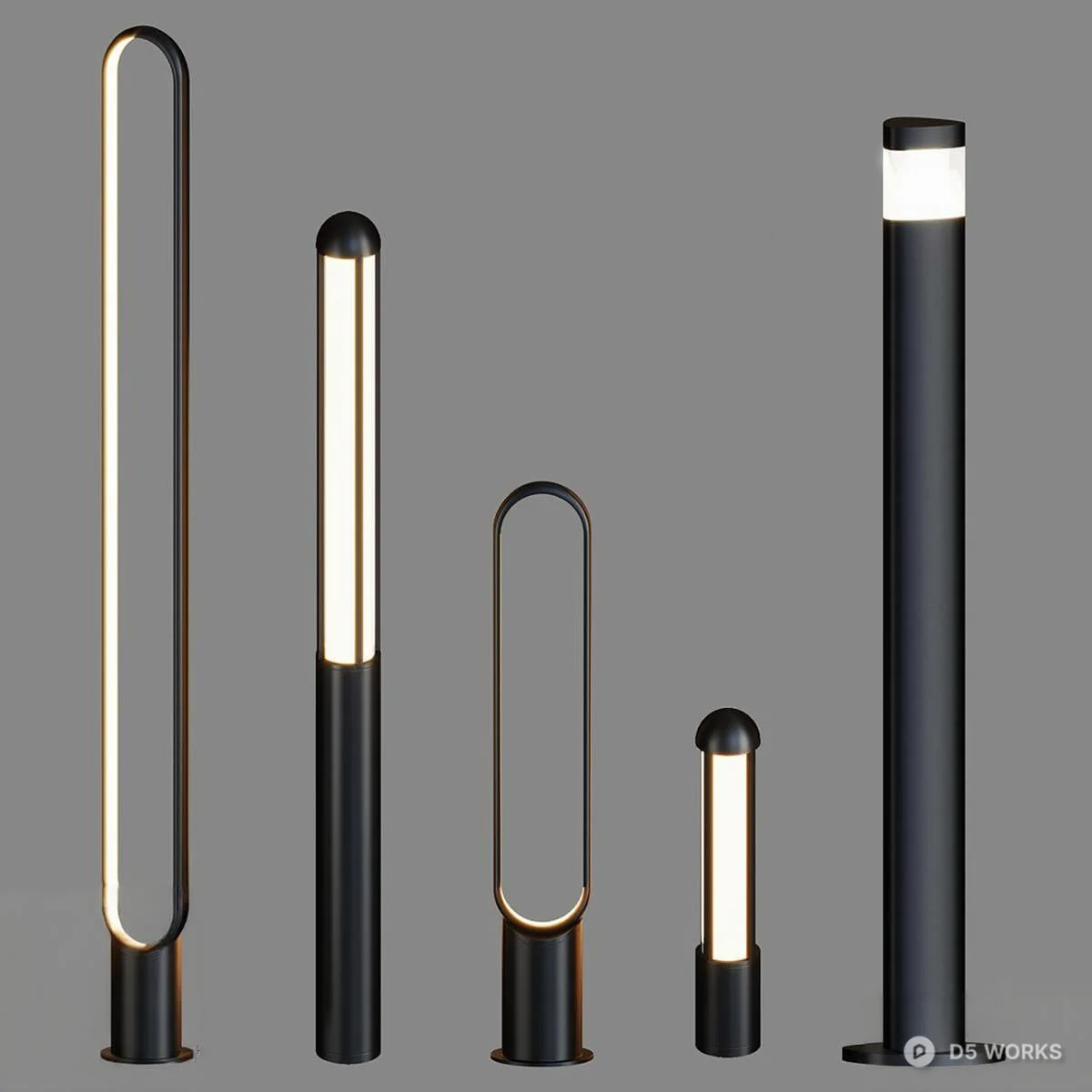 Minimalist Linear LED Floor Lamp 3d model - Image 1