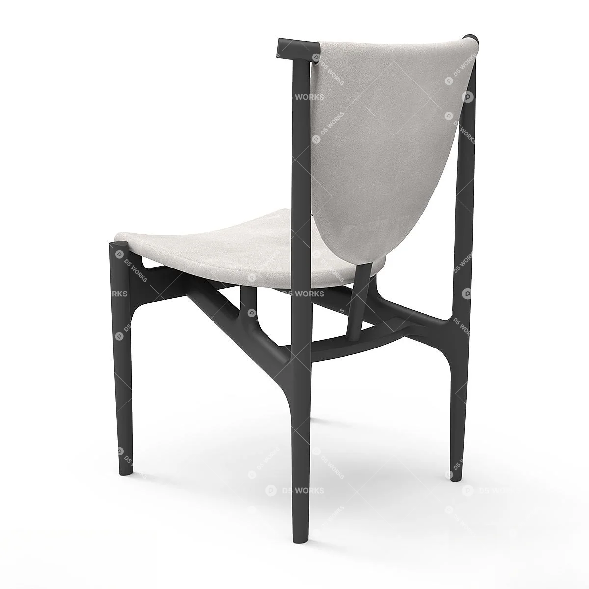 Mid-Century Modern Study Chair 3d model thumbnail 2