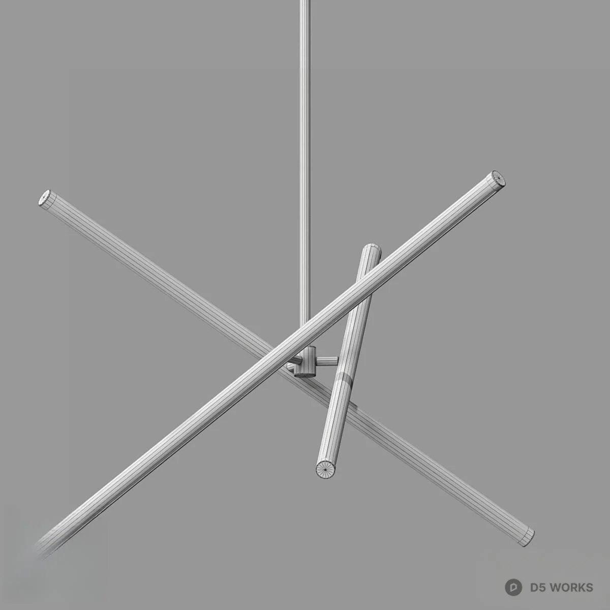 Modern Linear Pendant Light 3d model thumbnail 2