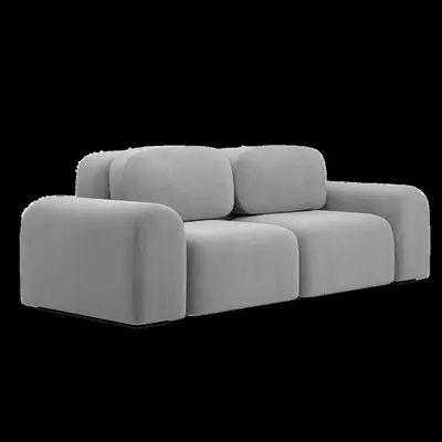 Blocky Minimalist Three Seater Sofa 3d model