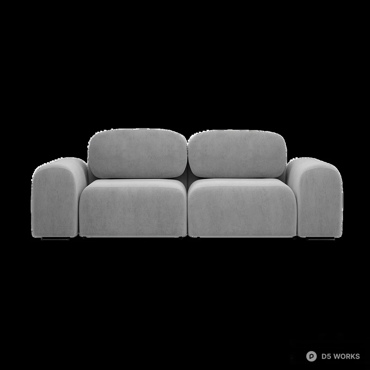 Blocky Minimalist Three Seater Sofa 3d model thumbnail 2