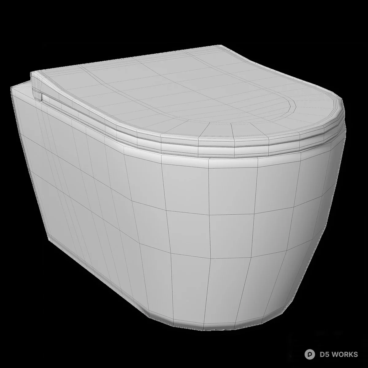 Wall Mounted Toilet 3d model thumbnail 5