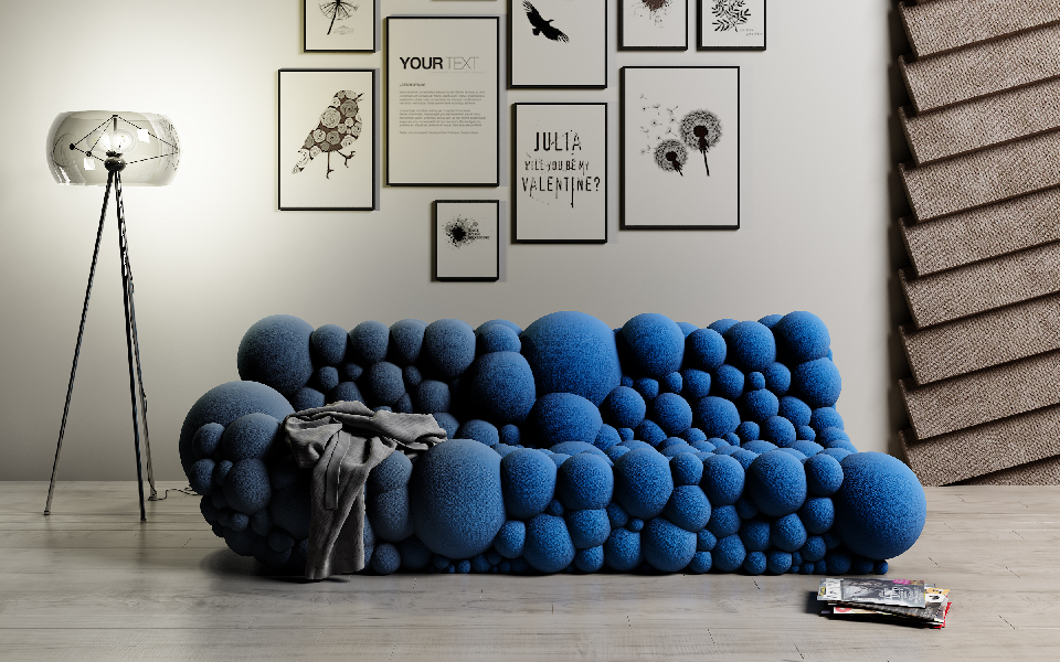 Scandinavian Irregular-shaped Sofa