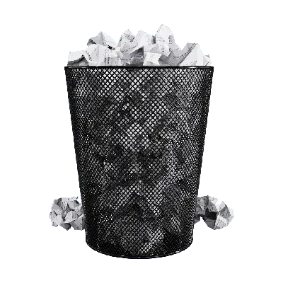 trash can and paper