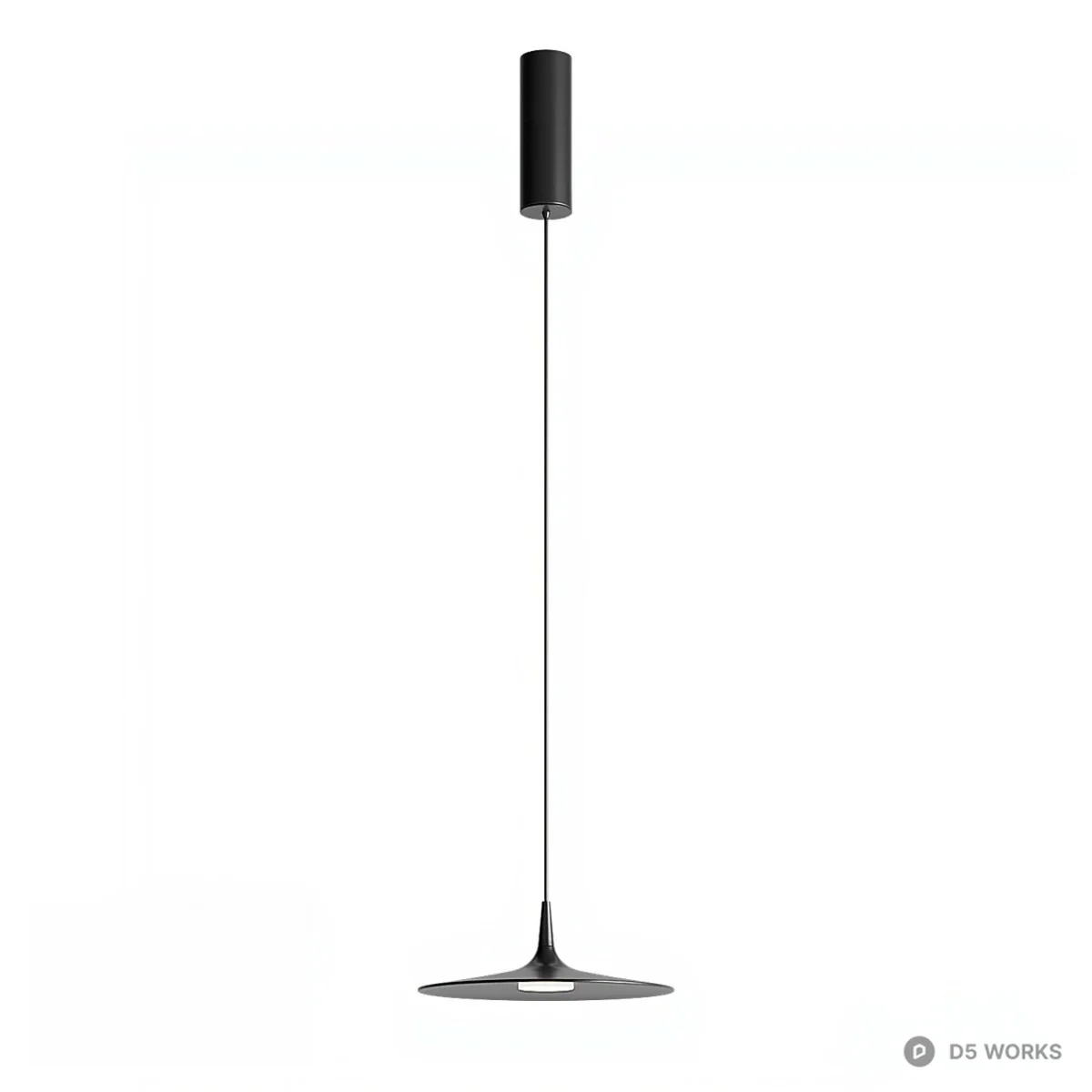 Minimalist Disc Pendant Lights 3d model thumbnail 4