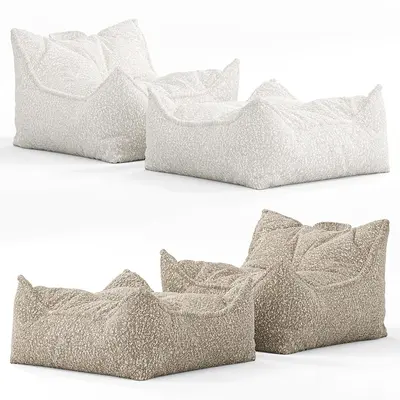 Textured Fabric Lounger Sofa 3d model