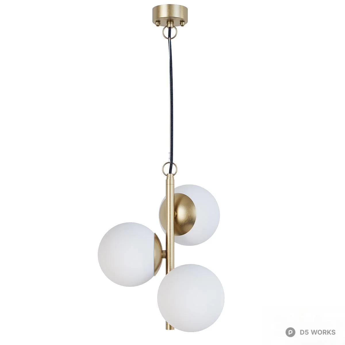 Modern Glass Globe Pendant Light 3d model thumbnail 4