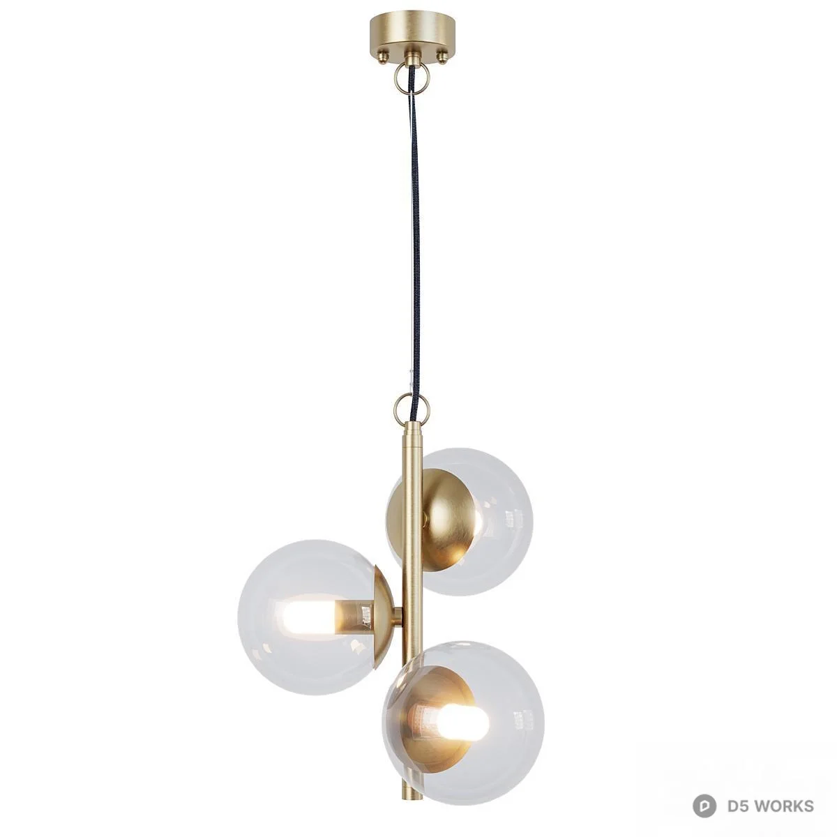 Modern Glass Globe Pendant Light 3d model - Image 1