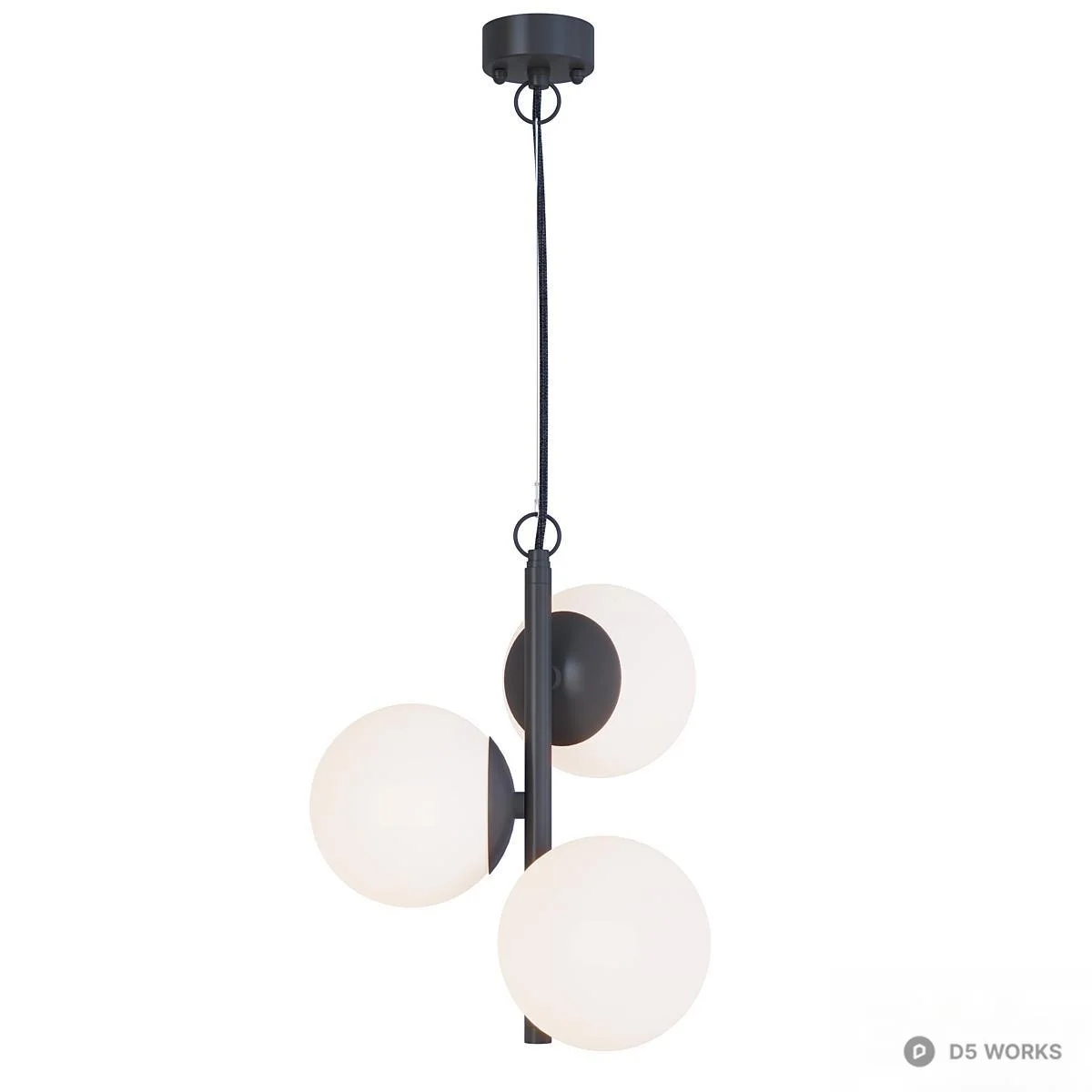 Modern Glass Globe Pendant Light 3d model thumbnail 6
