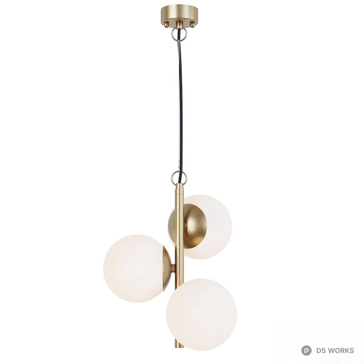Modern Glass Globe Pendant Light 3d model thumbnail 3