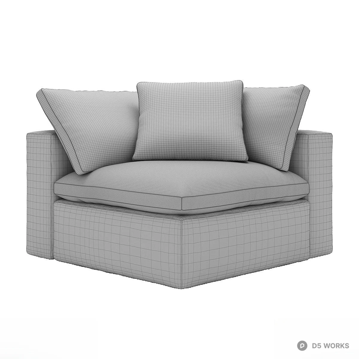 Minimalist Single Sofa 3d model thumbnail 4