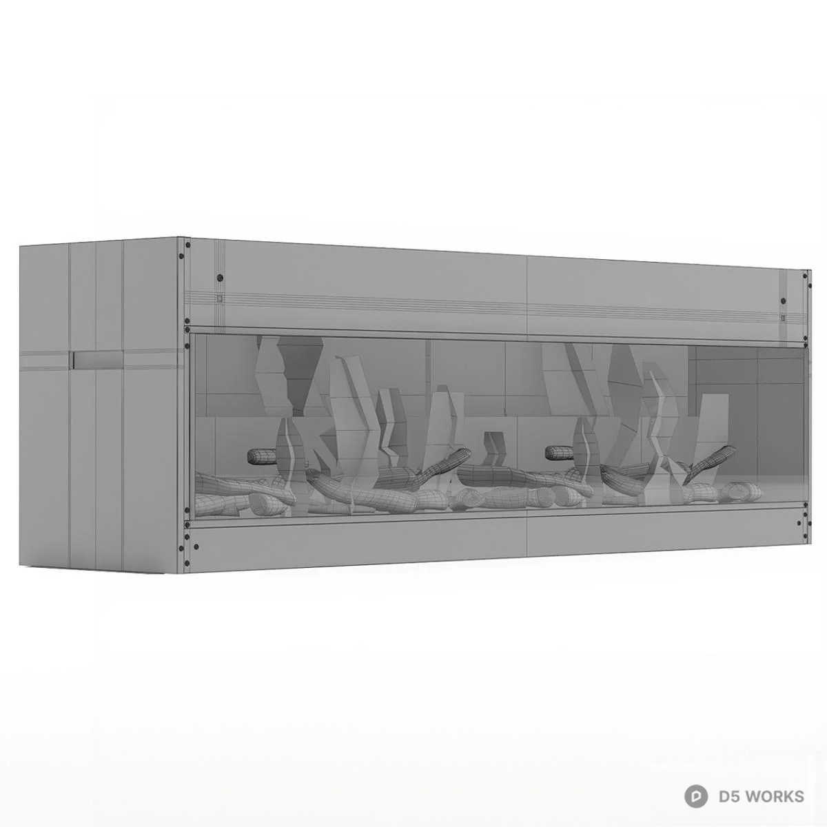 Modern Electric Fireplace 3d model thumbnail 4