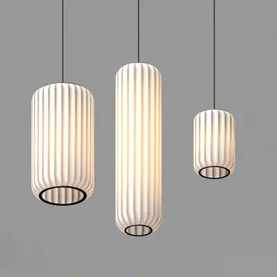 Ribbed Minimalist Pendant Light 3d model