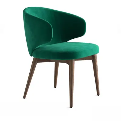 Emerald Velvet Mid-Century Modern Lounge Chair 3d model