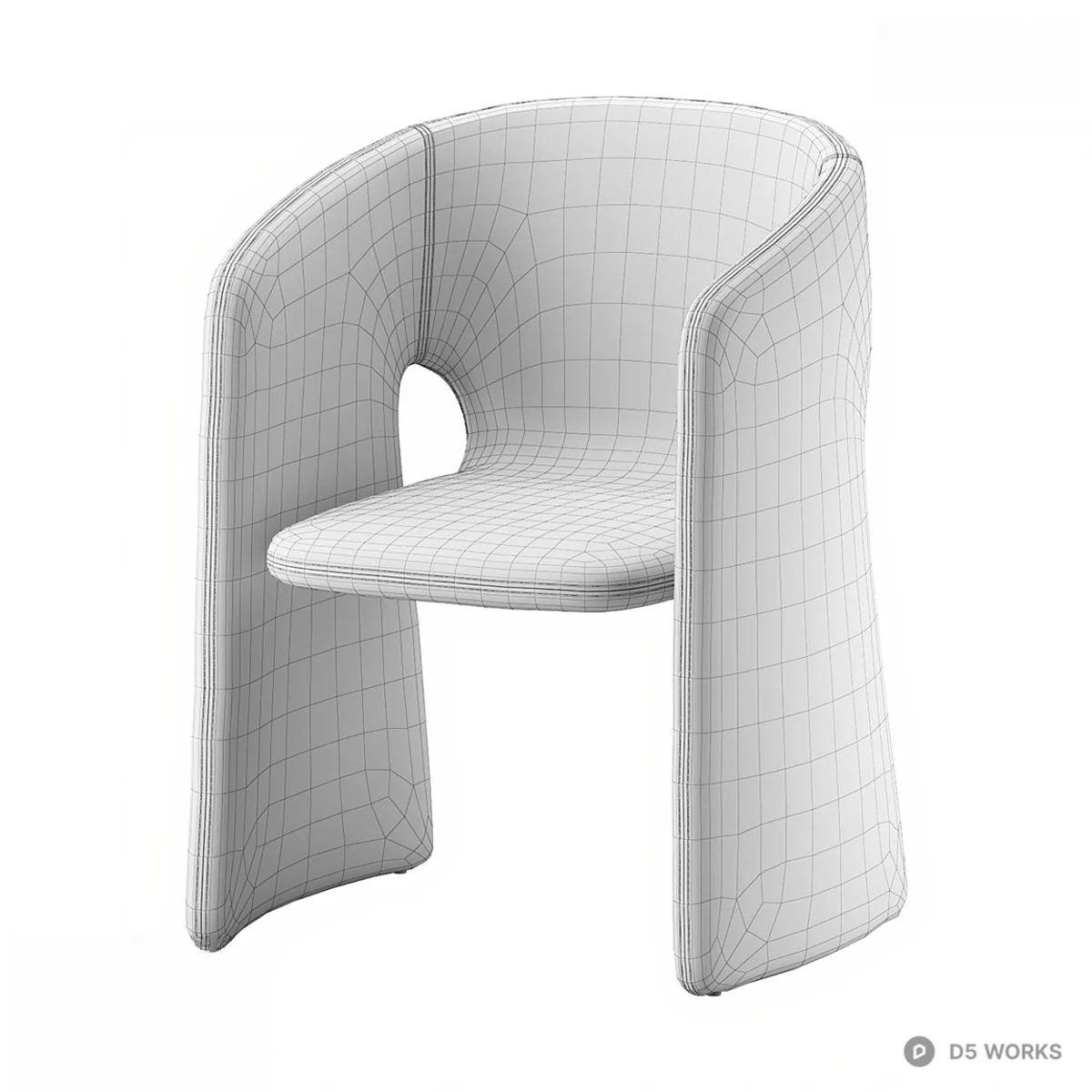 Modern Living Room with Curved Sofa and Metallic Accents 3d model thumbnail 2