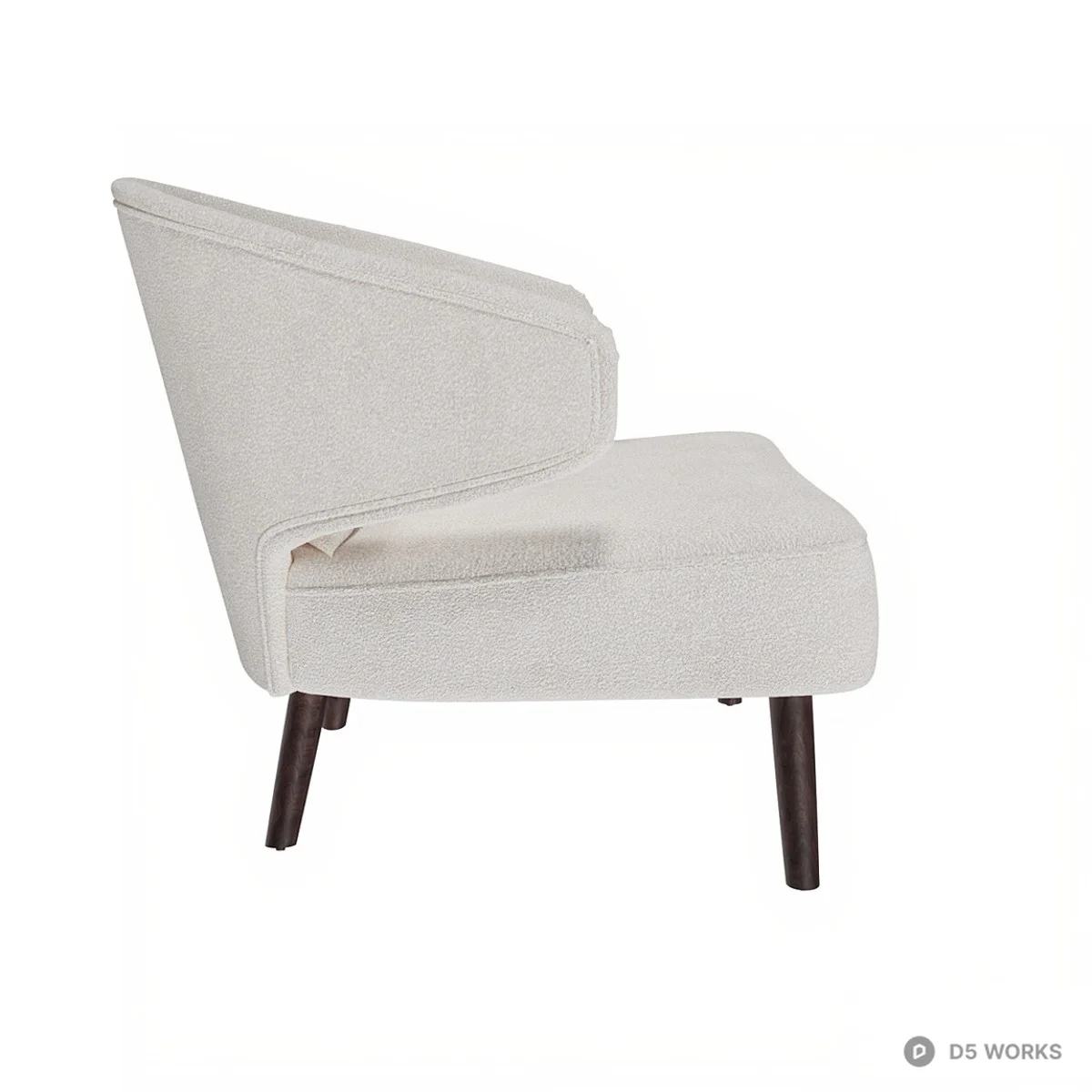 Mid-Century Modern Upholstered Lounge Chair 3d model thumbnail 5