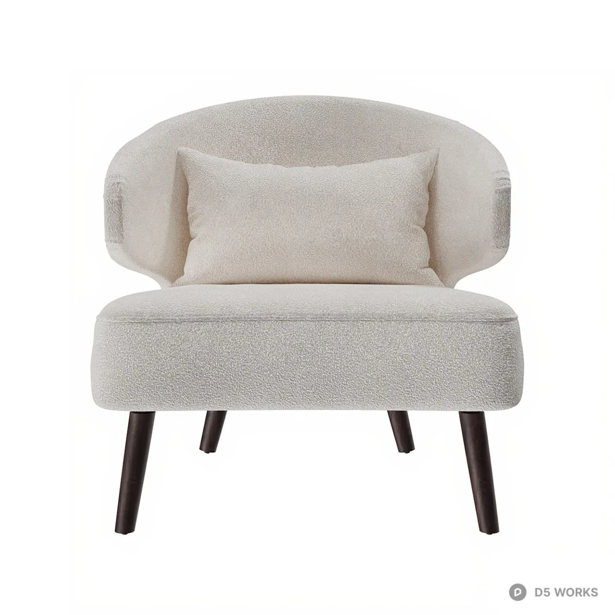 Mid-Century Modern Upholstered Lounge Chair 3d model thumbnail 4