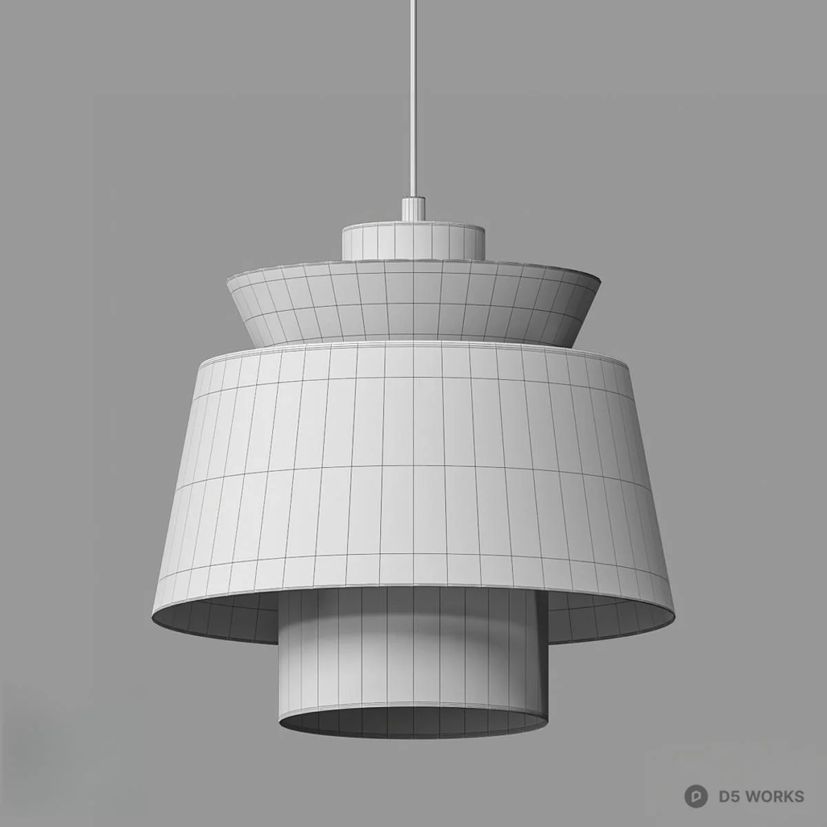 Stacked Cone Pendant Lamp 3d model thumbnail 2